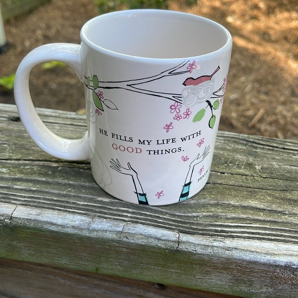 Dayspring “He Fills My Life With Good Things” Coffee Mug with Psalm 103:5